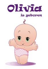 geboortesticker stijn full color - paars